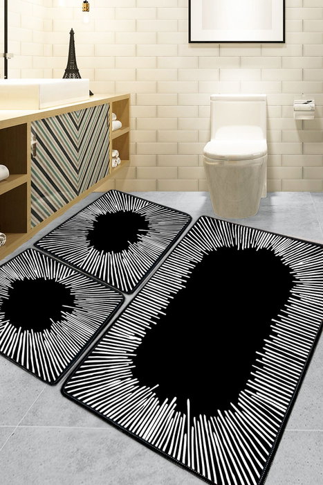 Mijölnir Juego de alfombrillas de baño Somber - Black (3 piezas) Mijölnir Juego de alfombrillas de baño Somber - Black (3 piezas)